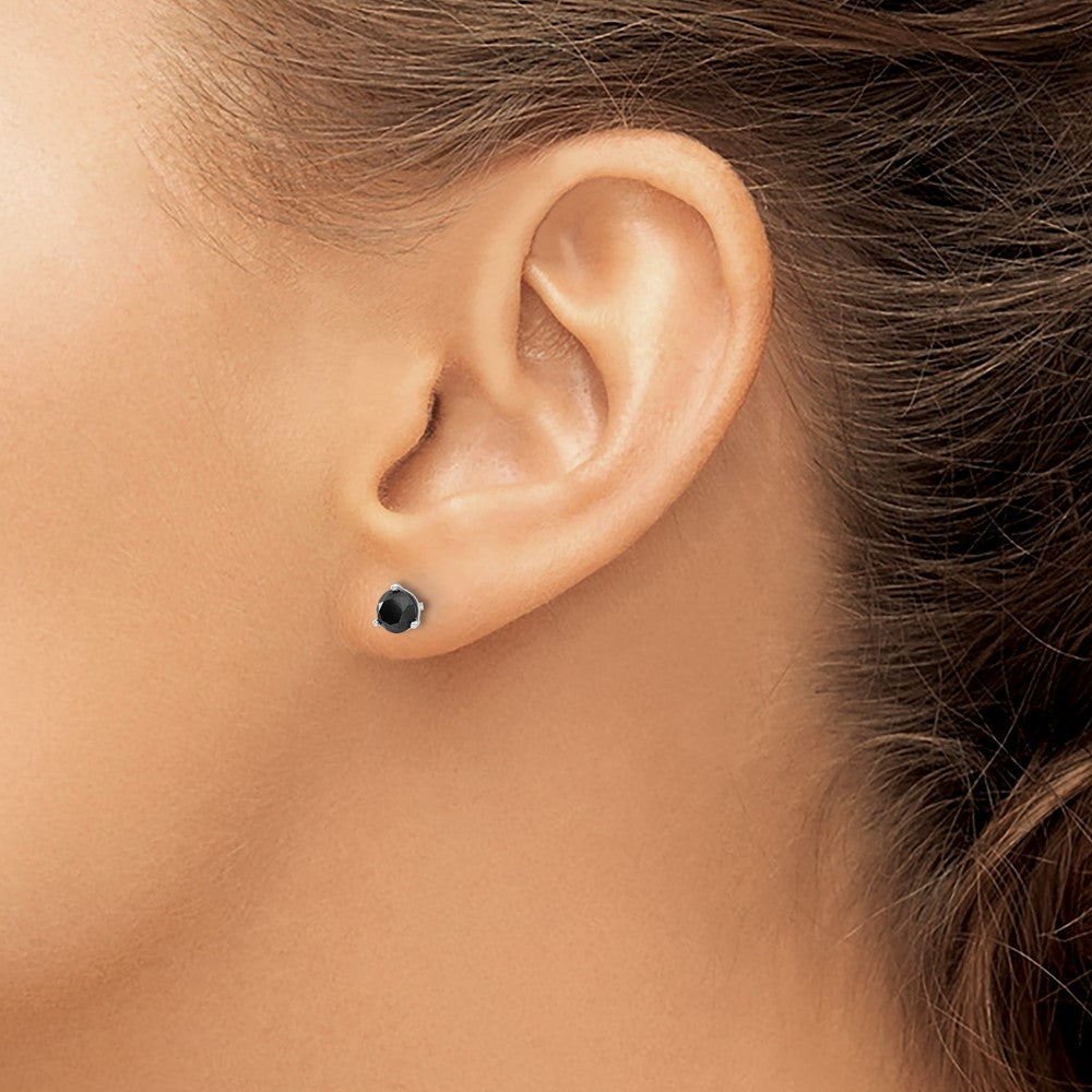 14k .75ct Black Diamond Stud Earrings