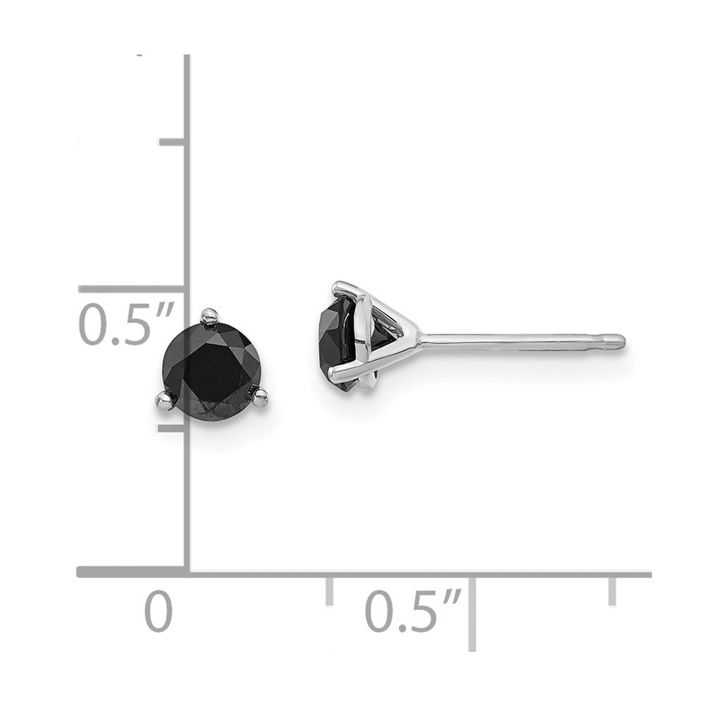 14k .75ct Black Diamond Stud Earrings
