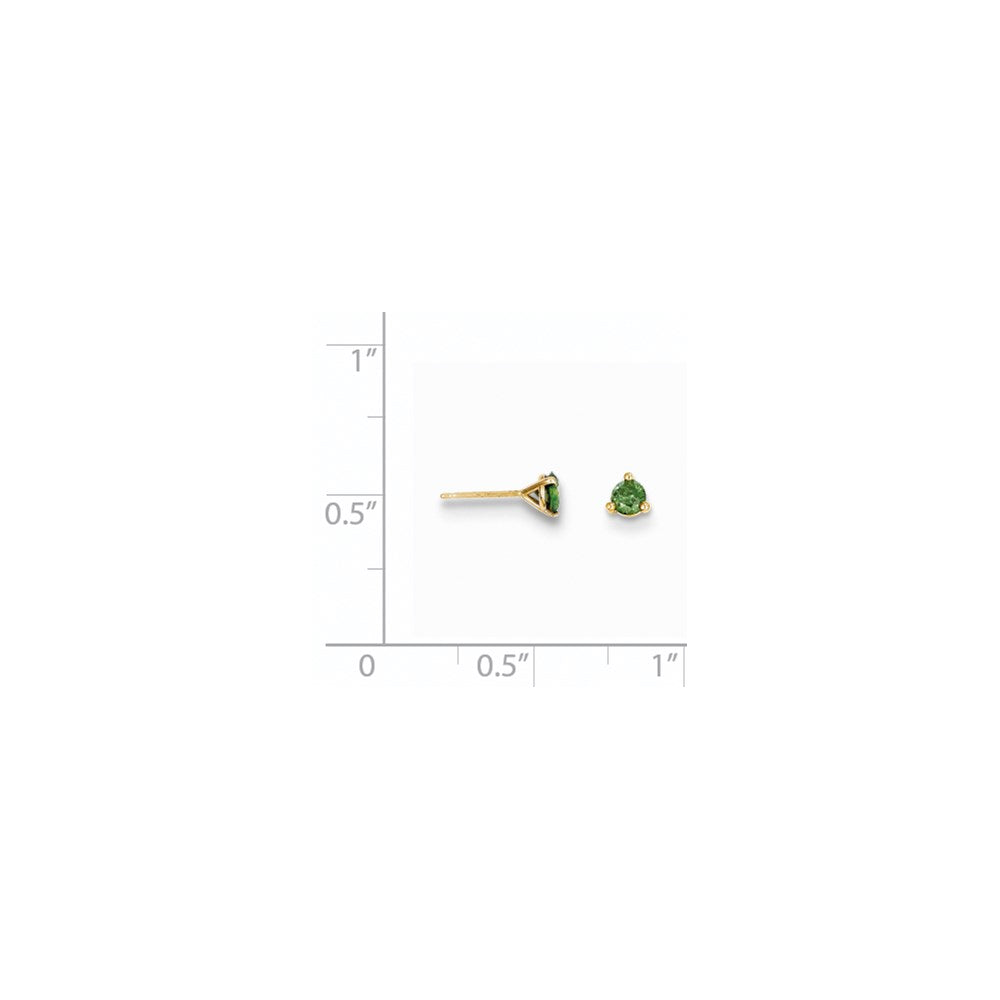 14k .25ct. Green Diamond Stud Earrings