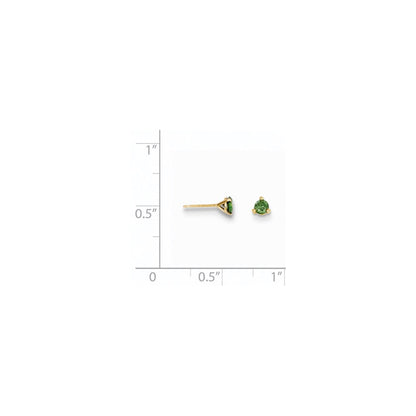14k .25ct. Green Diamond Stud Earrings