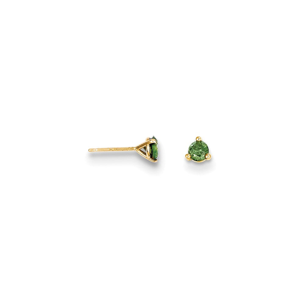 14k .25ct. Green Diamond Stud Earrings