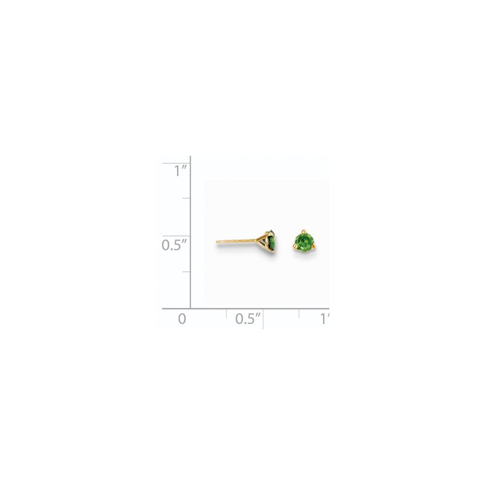 14k .33ct. Green Diamond Stud Earrings
