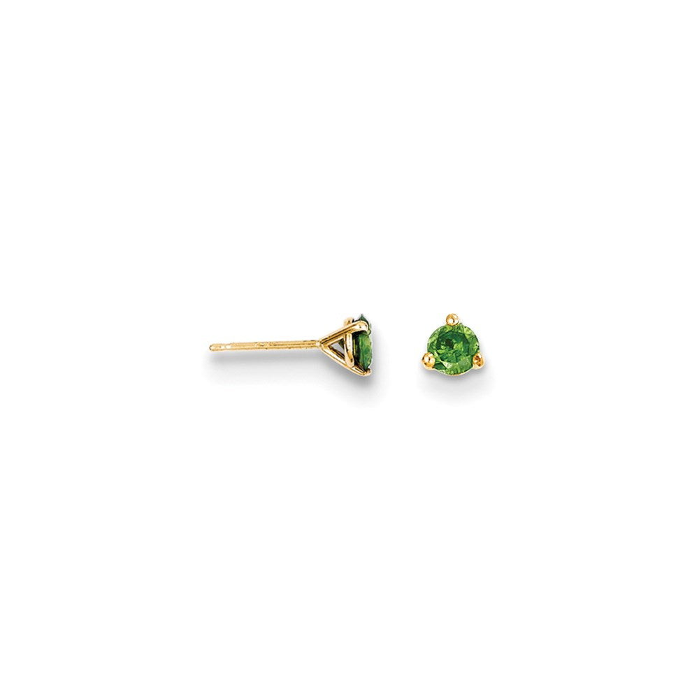 14k .33ct. Green Diamond Stud Earrings