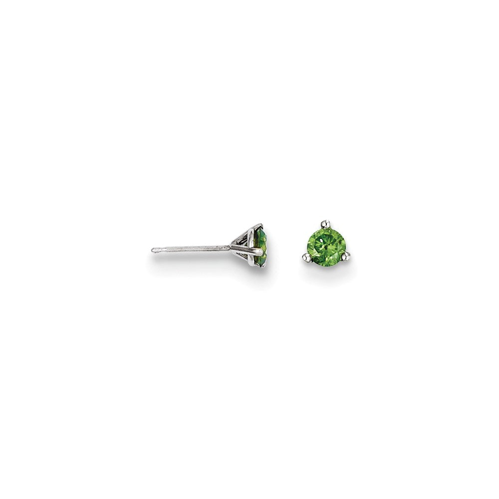 14k .33ct Green Diamond Stud Earrings