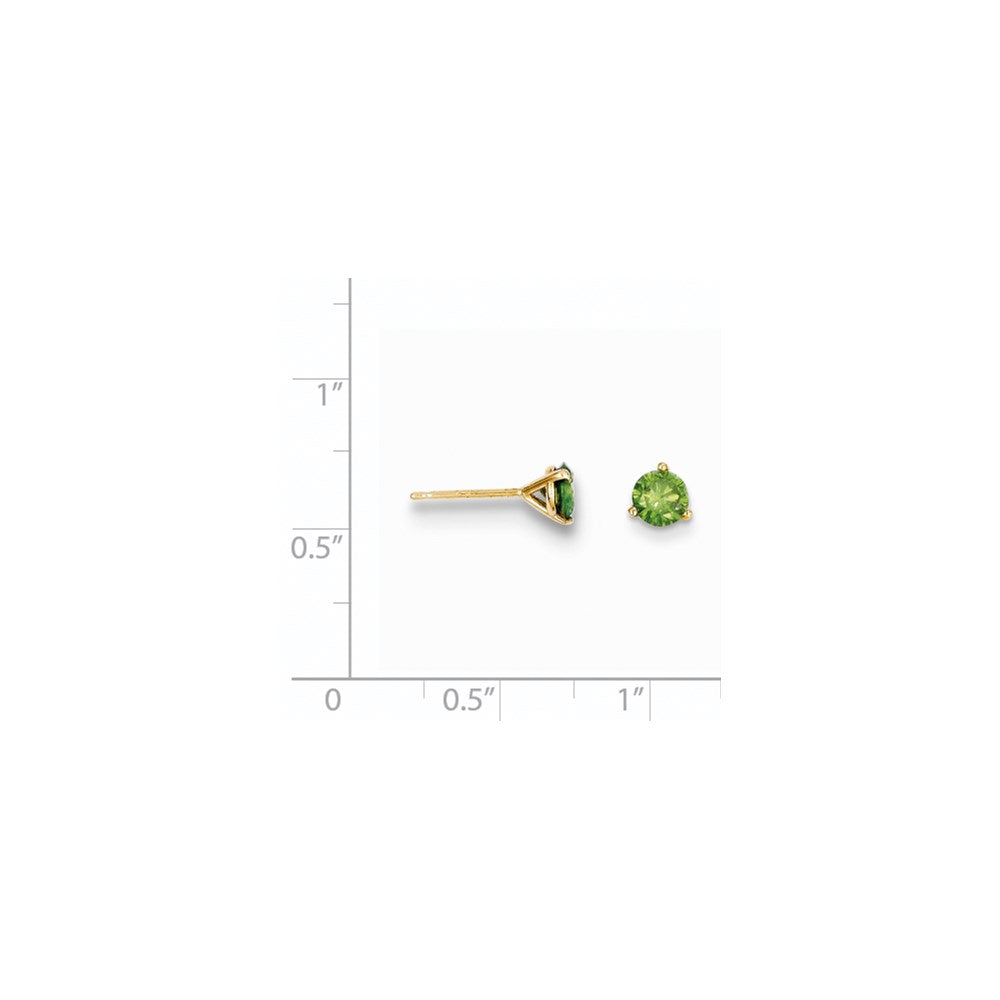 14k .75ct. Green Diamond Stud Earrings