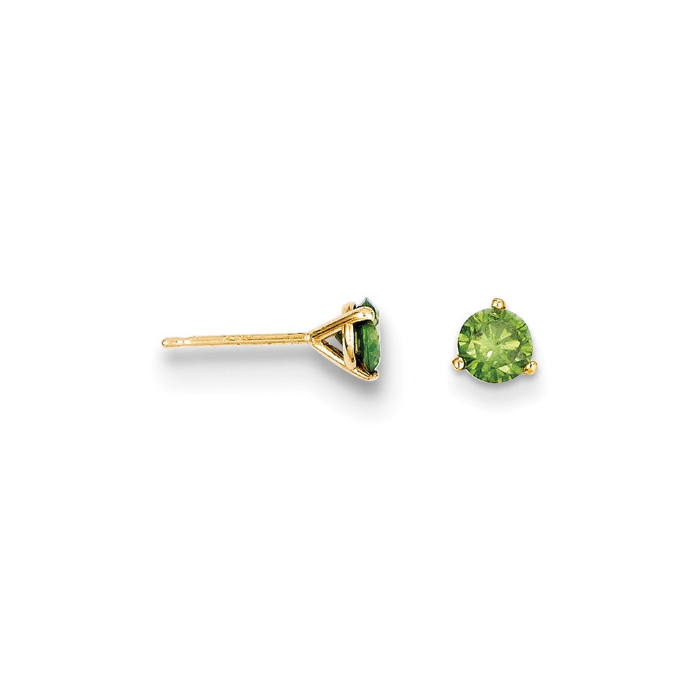 14k .75ct. Green Diamond Stud Earrings