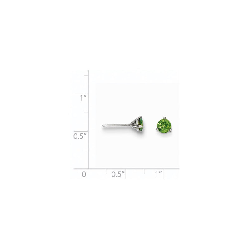14k .75ct Green Diamond Stud Earrings