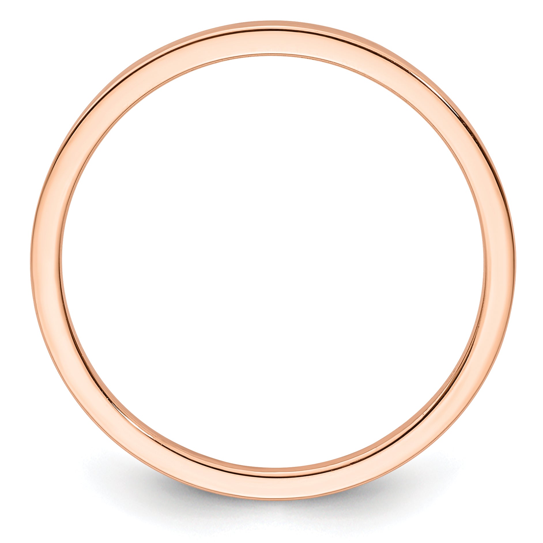 14K Rose Gold 1.2mm Flat Polished Stackable Band