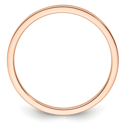 14K Rose Gold 1.2mm Flat Polished Stackable Band
