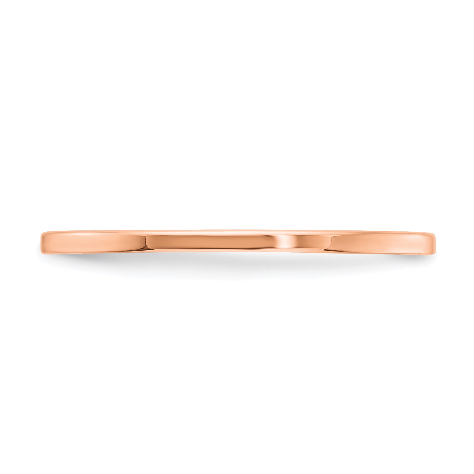 14K Rose Gold 1.2mm Flat Polished Stackable Band