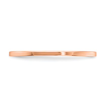 14K Rose Gold 1.2mm Flat Polished Stackable Band