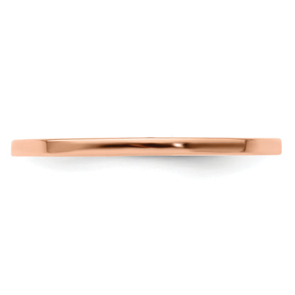 14K Rose Gold 1.2mm Flat Polished Stackable Band