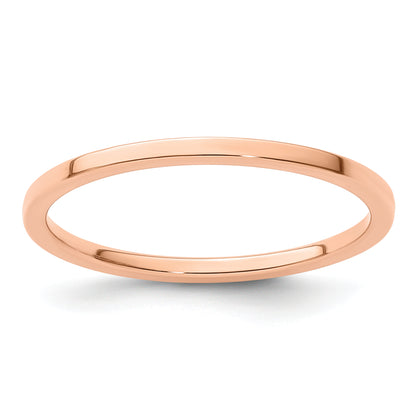 14K Rose Gold 1.2mm Flat Polished Stackable Band