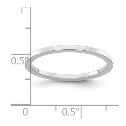 14K White Gold 1.2mm Flat Stackable Band
