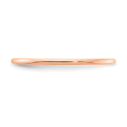 14K Rose Gold 1.2mm Half Round Polished Stackable Band
