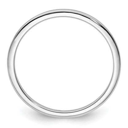 14K White Gold 1.2mm Half Round Stackable Band