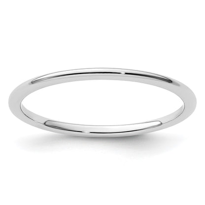 14K White Gold 1.2mm Half Round Stackable Band