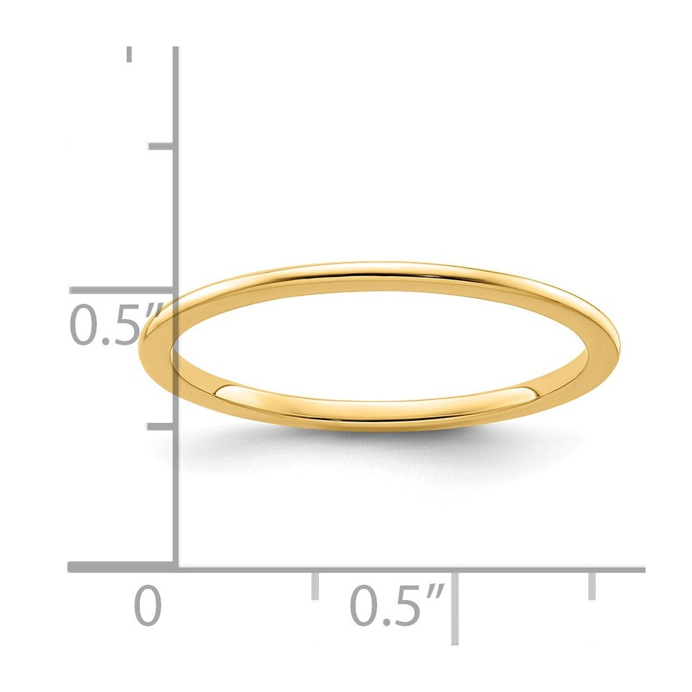 14K Yellow Gold Gold 1.2mm Half Round Stackable Band