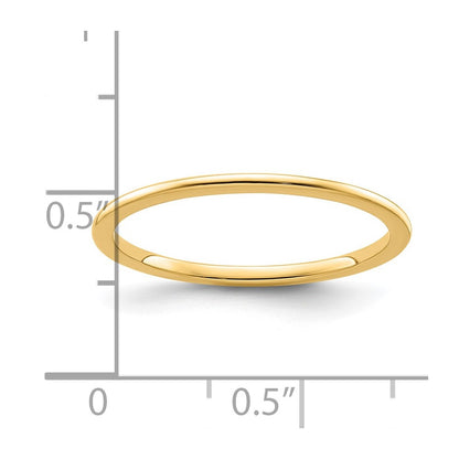 14K Yellow Gold Gold 1.2mm Half Round Stackable Band