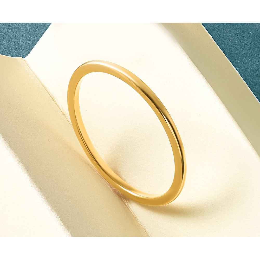 14K Yellow Gold Gold 1.2mm Half Round Stackable Band