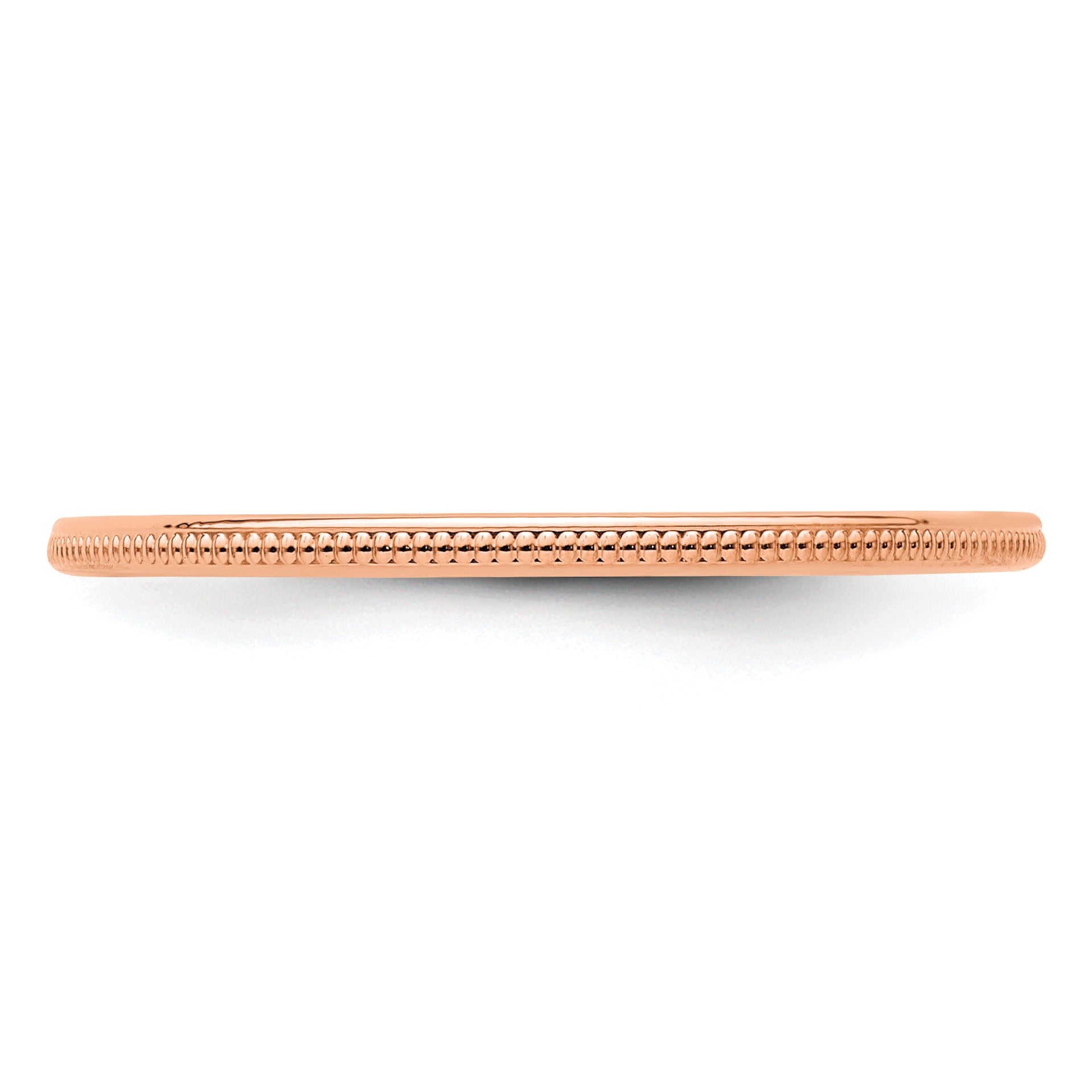 14K Rose Gold 1.2mm Milgrain Stackable Band