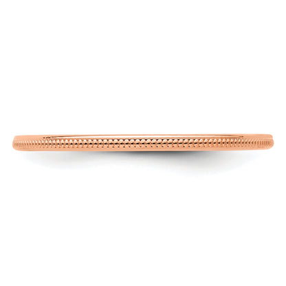 14K Rose Gold 1.2mm Milgrain Stackable Band