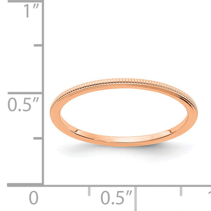 14K Rose Gold 1.2mm Milgrain Stackable Band