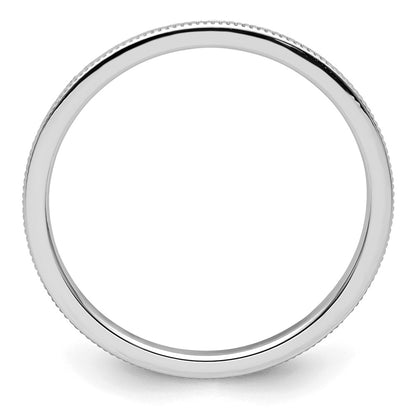 14K White Gold 1.2mm Milgrain Stackable Band