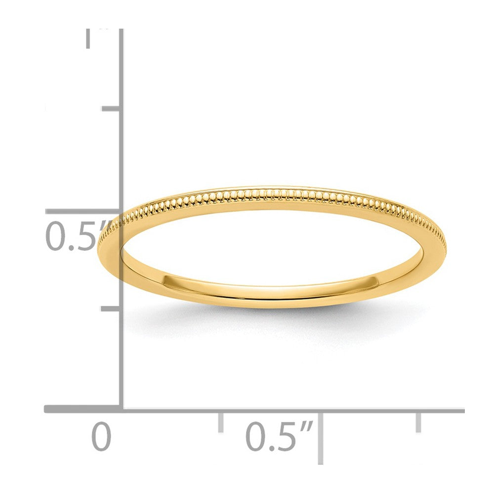 14K Yellow Gold Gold 1.2mm Milgrain Stackable Band