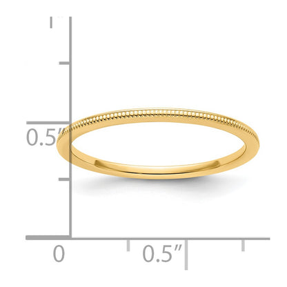 14K Yellow Gold Gold 1.2mm Milgrain Stackable Band