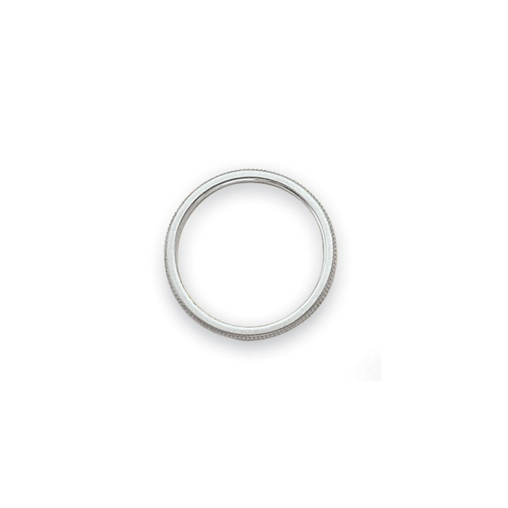 10k White Gold 1.5mm Milgrain Stackable Wedding Band Ring