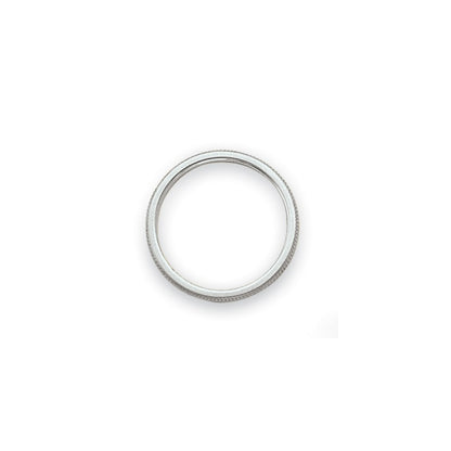 10k White Gold 1.5mm Milgrain Stackable Wedding Band Ring