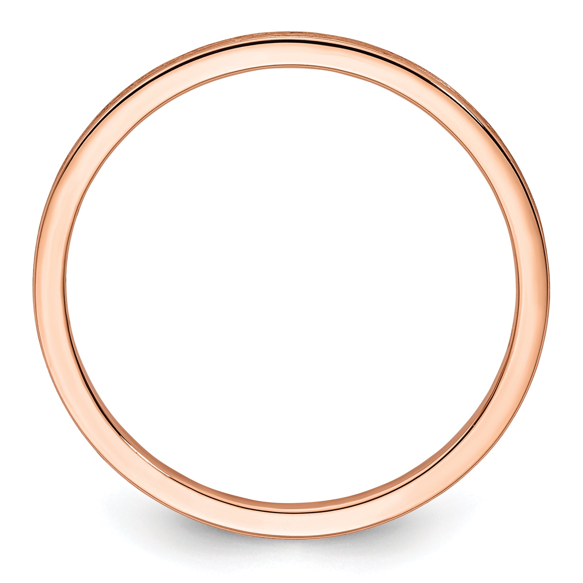 14K Rose Gold 1.2mm Flat Satin Stackable Band