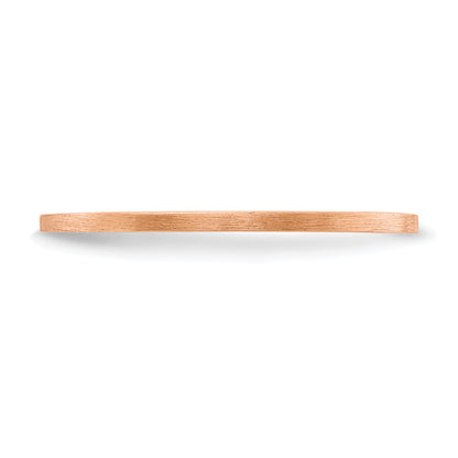 14K Rose Gold 1.2mm Flat Satin Stackable Band
