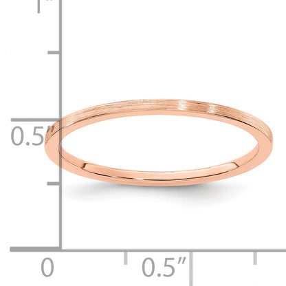 14K Rose Gold 1.2mm Flat Satin Stackable Band