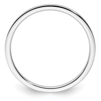 14K White Gold 1.2mm Flat Satin Stackable Band