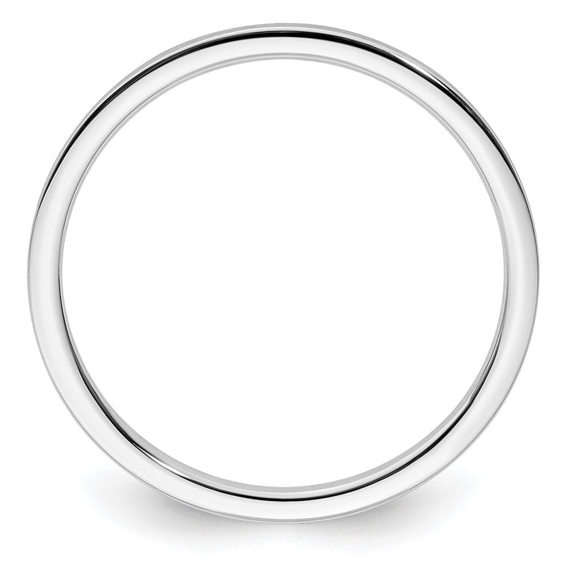 14K White Gold 1.2mm Flat Satin Stackable Band