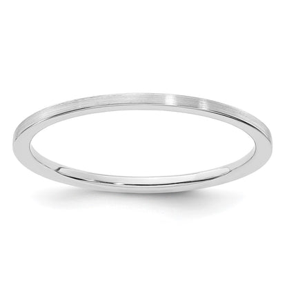 14K White Gold 1.2mm Flat Satin Stackable Band