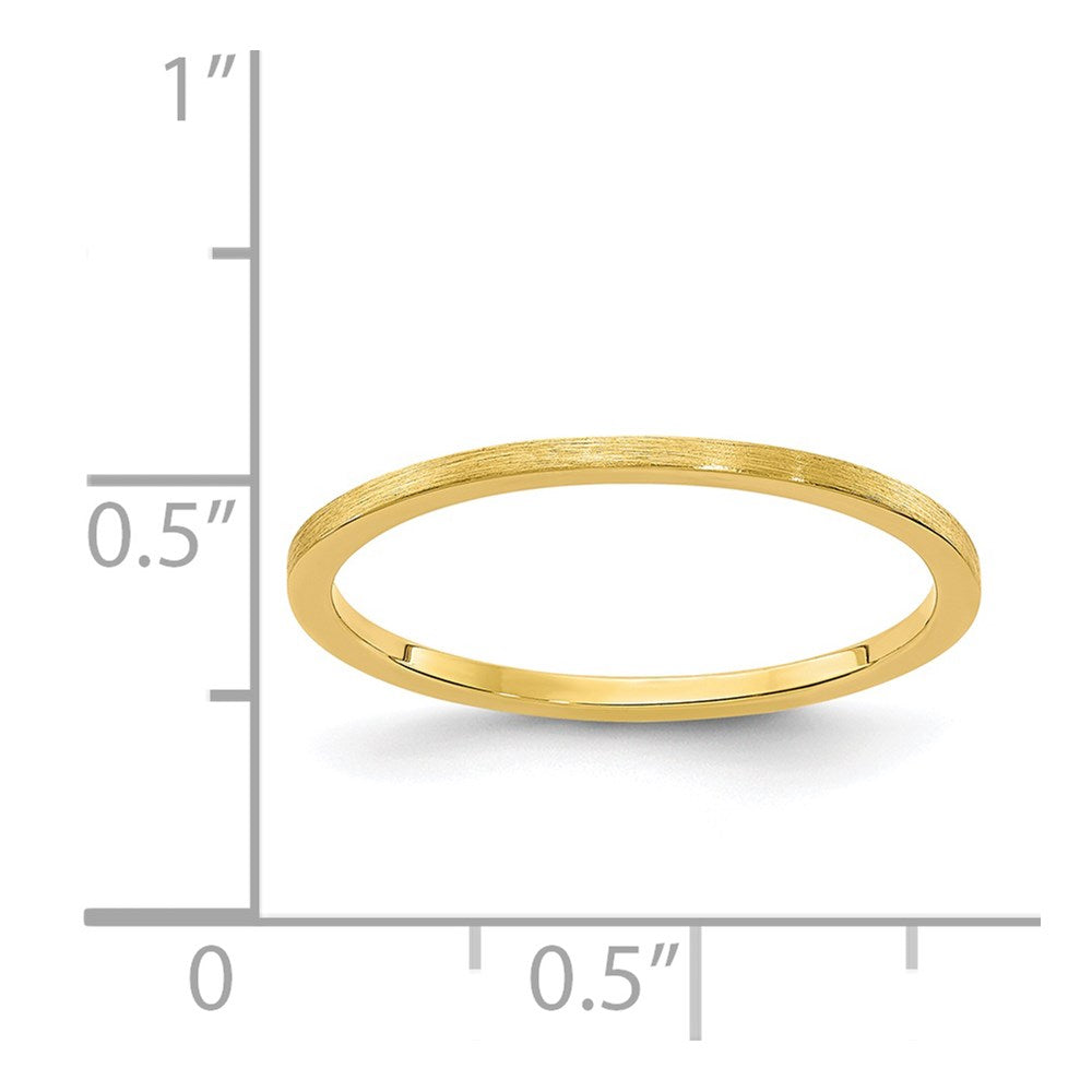 14K Yellow Gold Gold 1.2mm Flat Satin Stackable Band