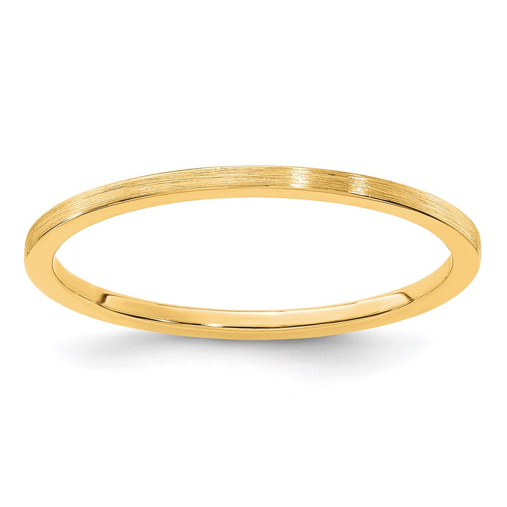 14K Yellow Gold Gold 1.2mm Flat Satin Stackable Band