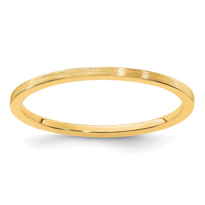 14K Yellow Gold Gold 1.2mm Flat Satin Stackable Band