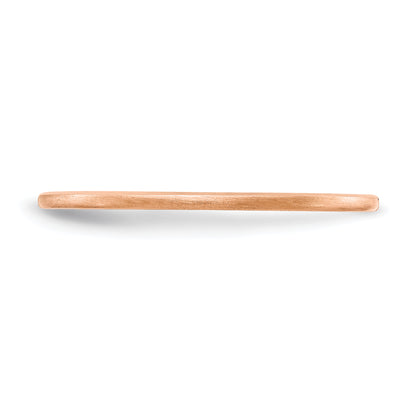 14K Rose Gold 1.2mm Half Round Satin Stackable Band