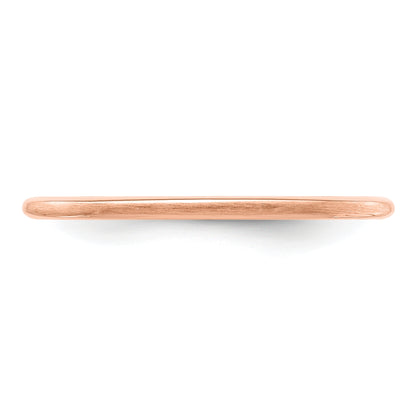 14K Rose Gold 1.2mm Half Round Satin Stackable Band