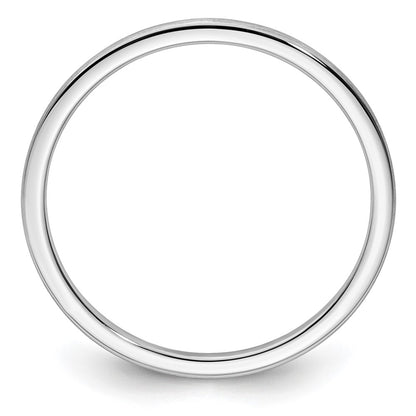 14K White Gold 1.2mm Half Round Satin Stackable Band