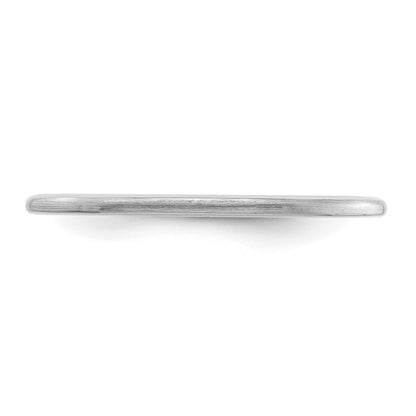 14K White Gold 1.2mm Half Round Satin Stackable Band