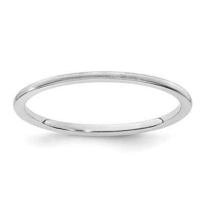14K White Gold 1.2mm Half Round Satin Stackable Band