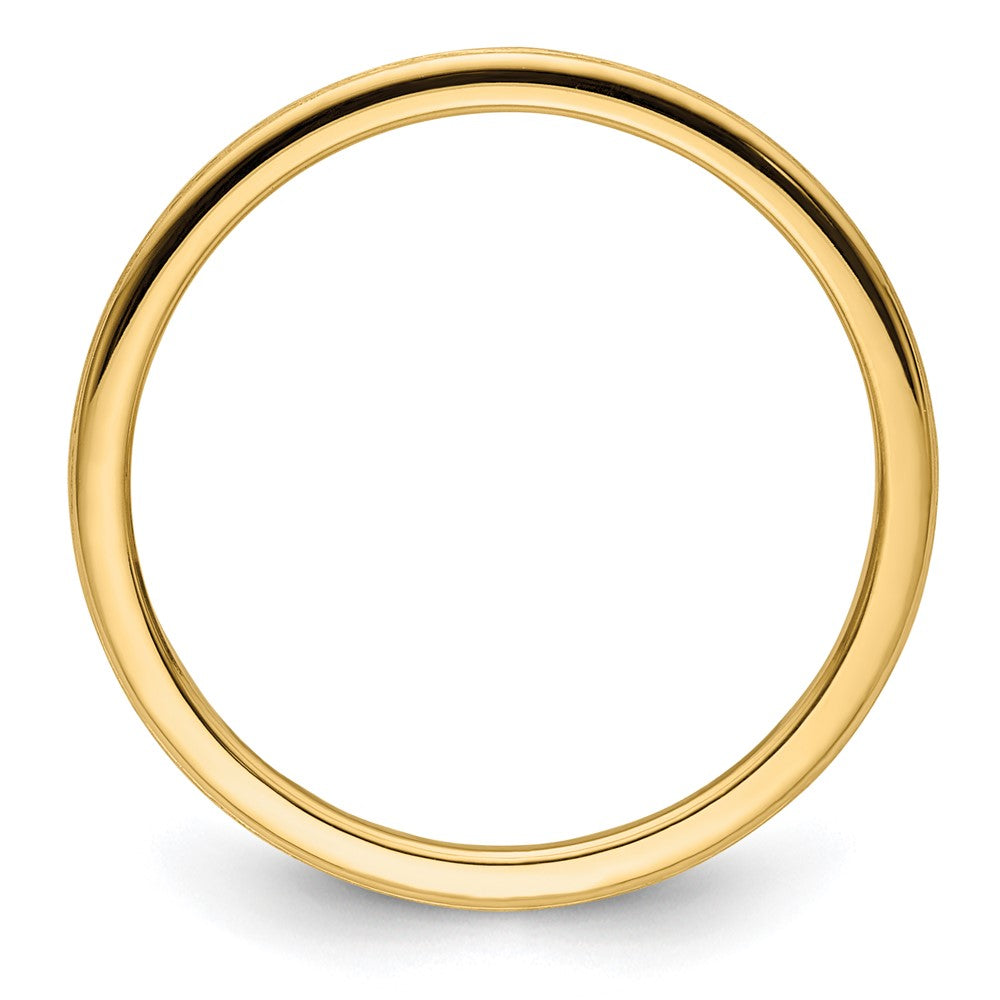 14K Yellow Gold Gold 1.2mm Half Round Satin Stackable Band