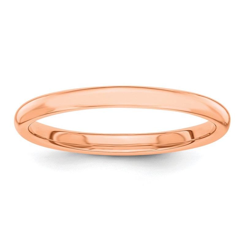 14K Rose Gold Polished 2mm Stackable Band