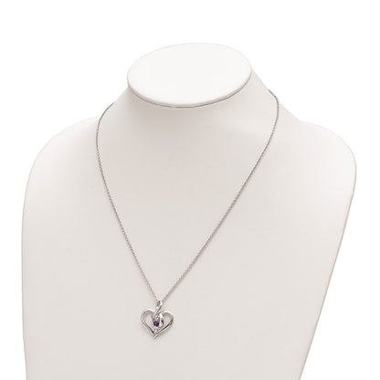 10K White Gold Survivor Collection Rhodium-Plated Clear Purple Swarovski Topaz Heather Necklace