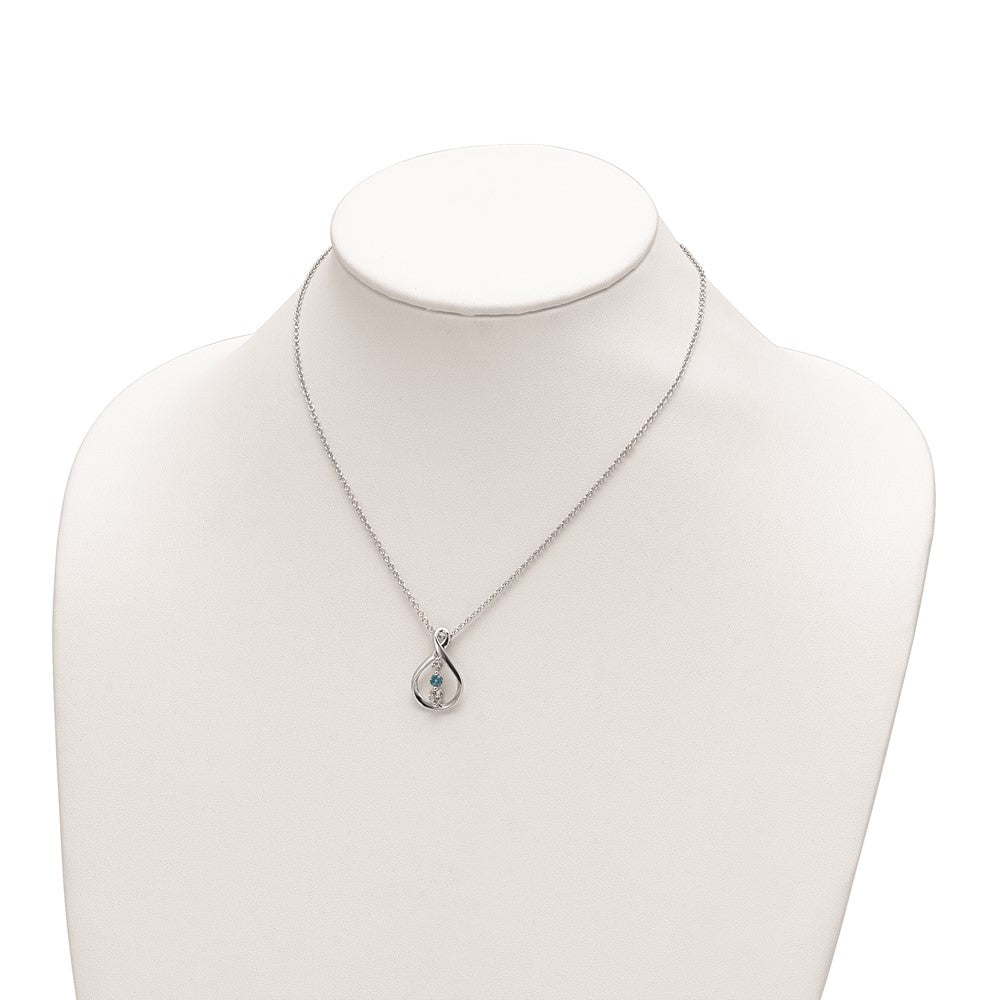 10K White Gold Survivor Collection Rhodium-Plated 16 Inch And Pink Swarovski Topaz Runzi Necklace With 2 Extender